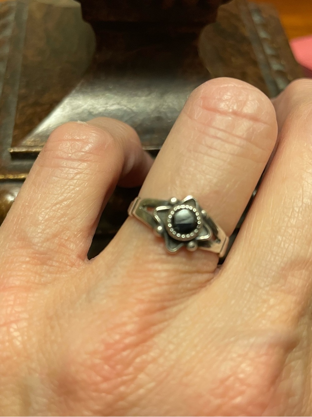 BELL TRADING POST Sterling & Hematite Star-shaped ring